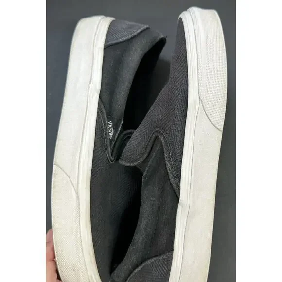 VANS Classic Slip‎ On All Black Canvas Low Top Skate Shoes Mens 5 Womens 6.5 - Picture 4 of 8